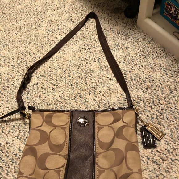 Authentic Coach Brown and Tan Purse - Picture 1 of 7